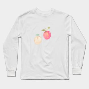 Watercolor Peaches and greenery Long Sleeve T-Shirt